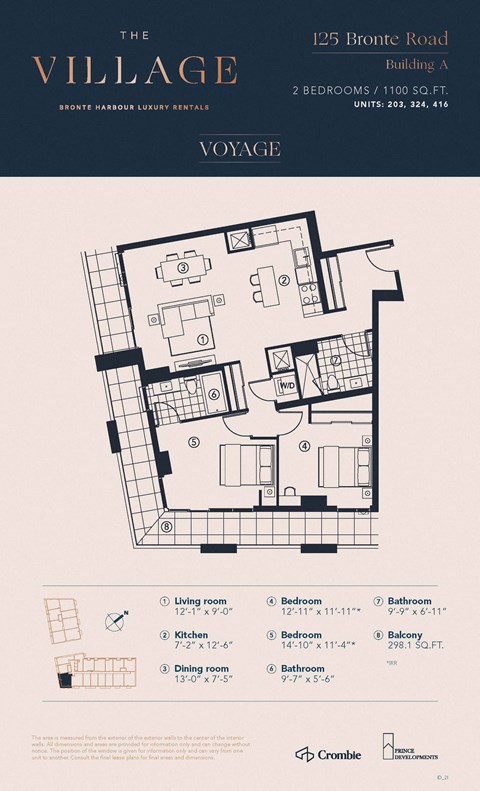 2I Floor Plan at The Village, Oakville, ON, L6L 0H1