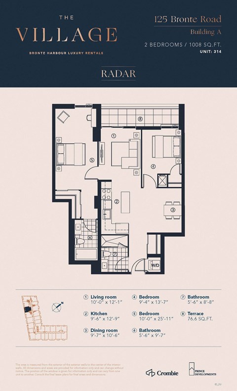 2U_Radar Floor Plan at 125 Bronte Village, Oakville, ON