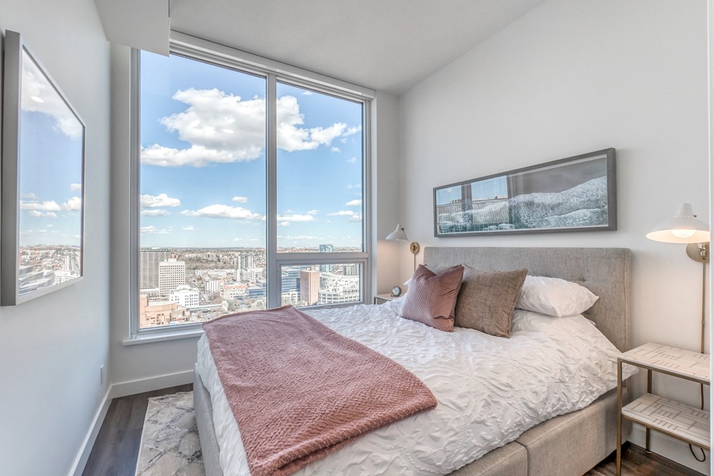 Bedroom With Expansive Windows at BLVD Beltline, Calgary, Alberta