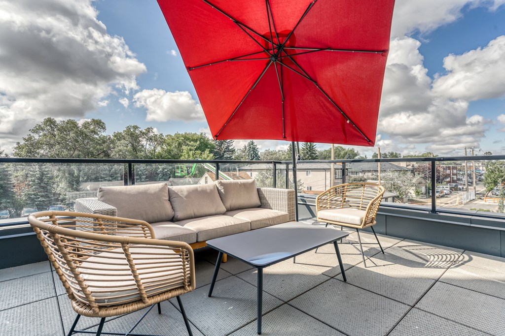 Shaded Lounge Area at Southpark, Edmonton, AB