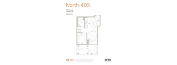 North - 405 Floor Plan at BLVD Beltline, Alberta, T2G 2K4