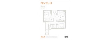 North - B Floor Plan at BLVD Beltline, Alberta, T2G 2K4