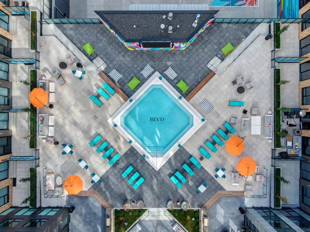 Pool Aerial View at BLVD Beltline, Calgary, T2G 2K4