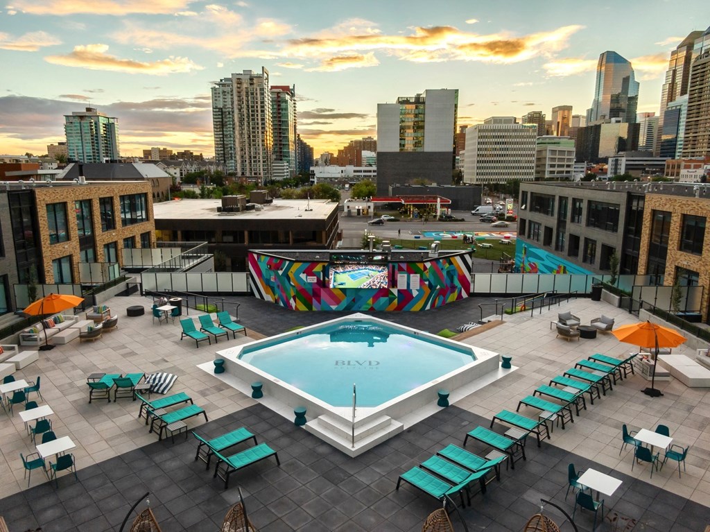 Aerial View Of Pool at BLVD Beltline, Alberta