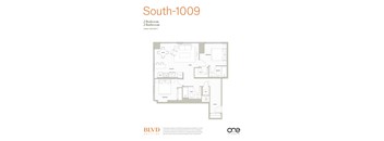 Floorplan South 1009 at BLVD Beltline, Calgary, Alberta