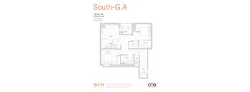 South- G A Floor Plan at BLVD Beltline, Calgary, T2G 2K4