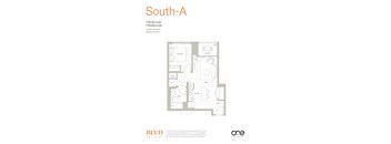 South-A Floor Plan at BLVD Beltline, Calgary, AB, T2G 2K4
