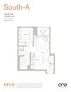 South-A Floor Plan South-A Floor Plan at BLVD Beltline, Calgary, AB, T2G 2K4