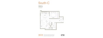 Floorplan South C at BLVD Beltline, Calgary, AB