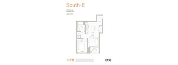 Floorplan South E at BLVD Beltline, Calgary, T2G 2K4
