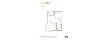 Floorplan South F at BLVD Beltline, Calgary, Alberta