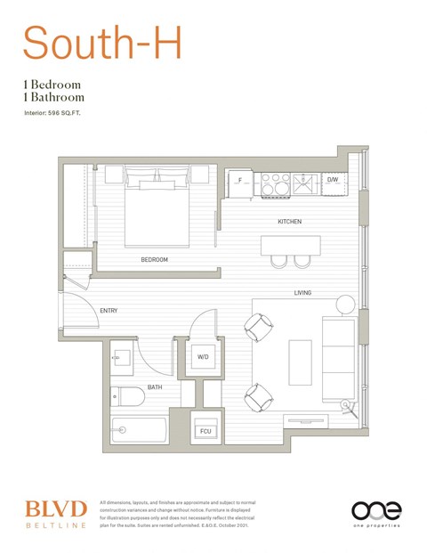 Floorplan South H at BLVD Beltline, Alberta