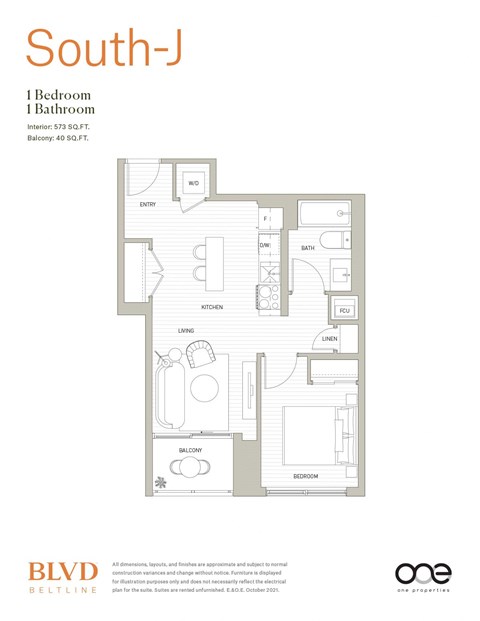 Floorplan South J at BLVD Beltline, Alberta, T2G 2K4