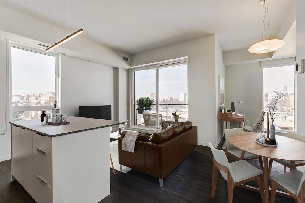 Kitchen With Living Space at Southpark, Edmonton, AB, T6E 3S3