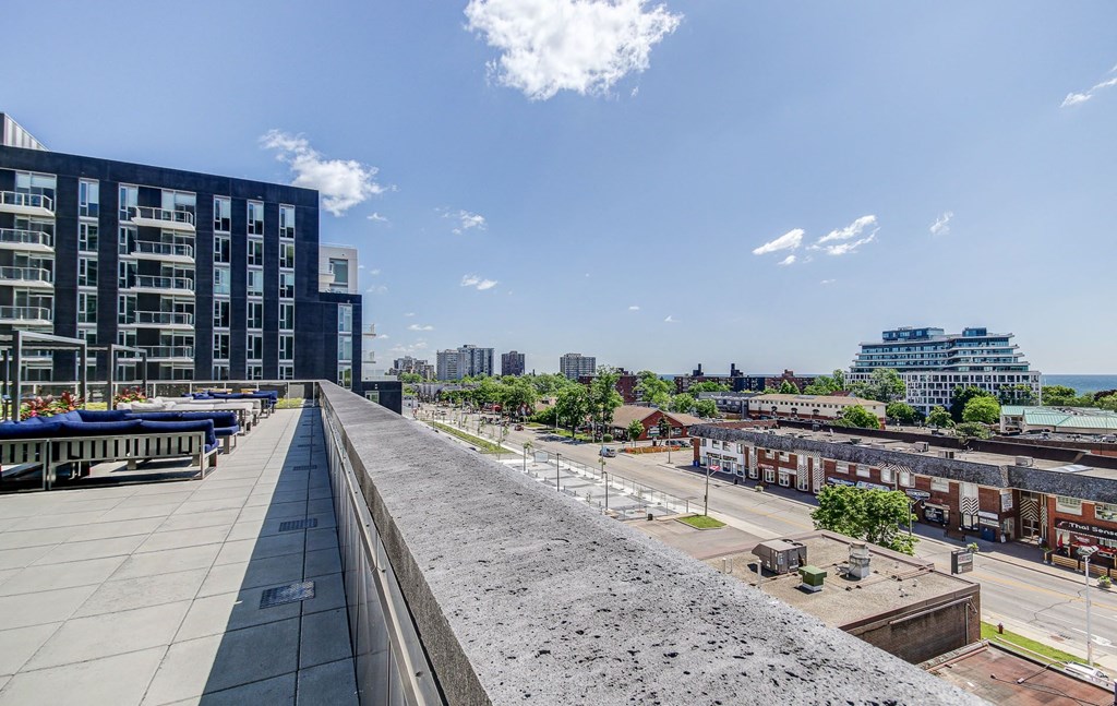 a view of the city from the roof of a building