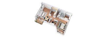 1 Bedroom Den Floor Plan at Kensington House, Kensington