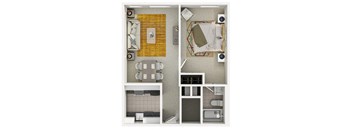 a floor plan of a room with a bedroom and a bathroom