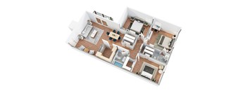 3 Bedroom Floor Plan at Kensington House, Maryland 20895