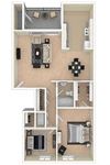 Ashley Apartments 1 Bedroom 2C Ashley Apartments 1 Bedroom 2A/B floor plan