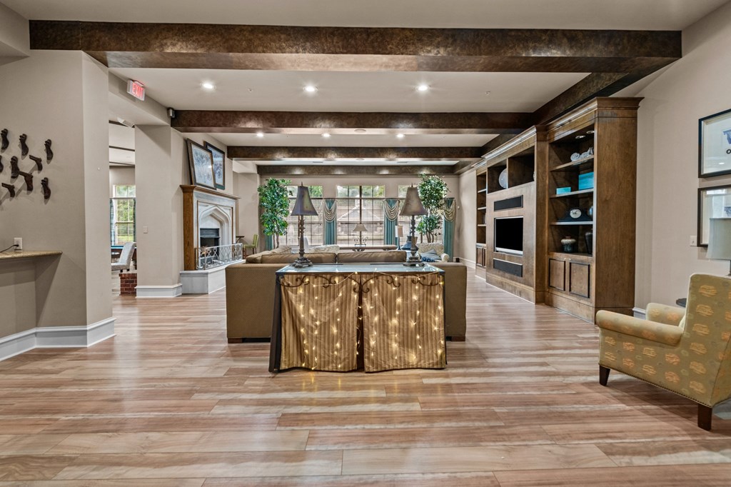 club house with a table and chairs