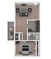 Carriage Park 1BD 1BA Floor Plan Carriage Park Apartments 1BD 1BA Floor Plan