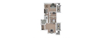 Carriage Park Apartments High Rise 3 Bedroom Floor Plan furniture