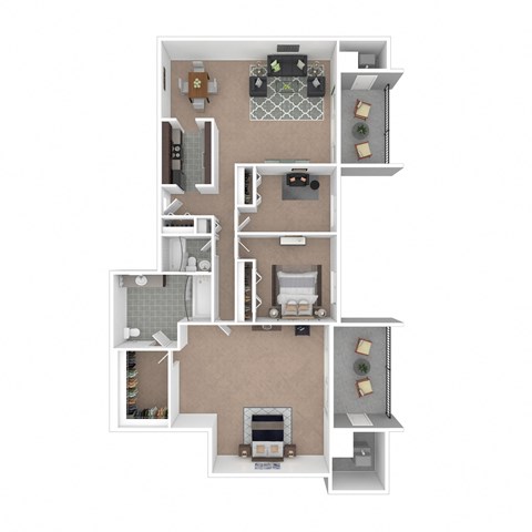 a floor plan of a 2100 sq ft apartment