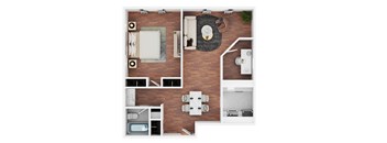 One Bedroom with Den Floor Plan