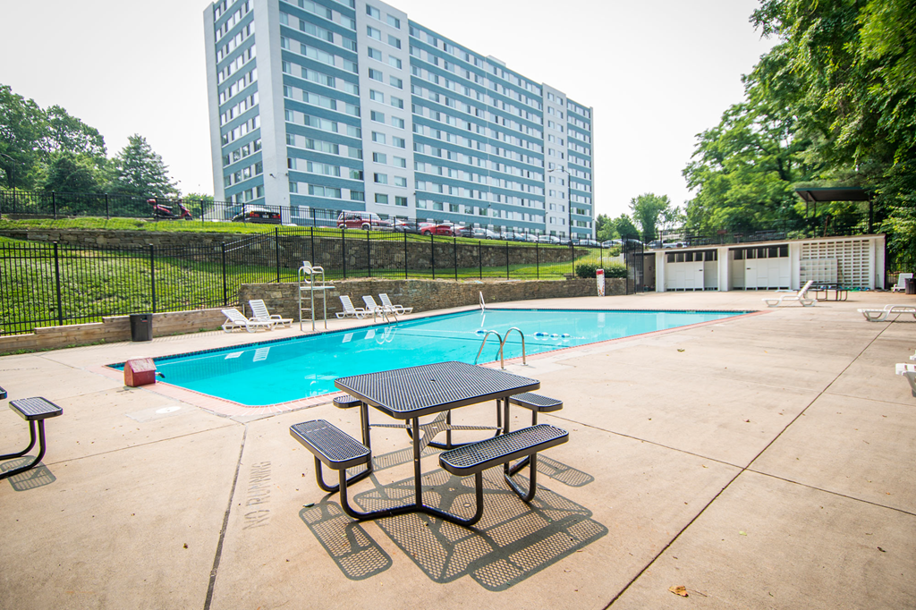 8600 Apartments Pool Area Tables