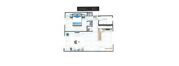 Standard 1 Bedroom Floorplan at Greenbelt Properties, Greenbelt, MD