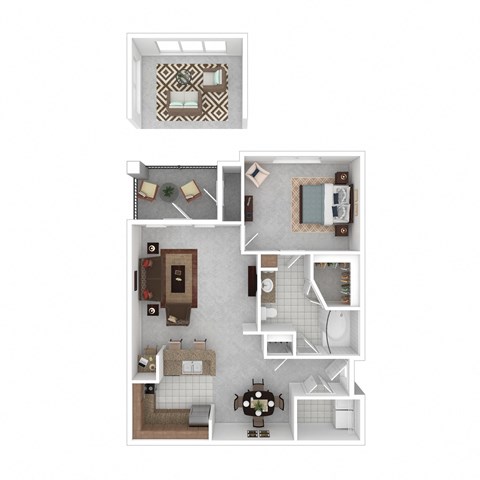 a floor plan of a home with a bedroom and living room