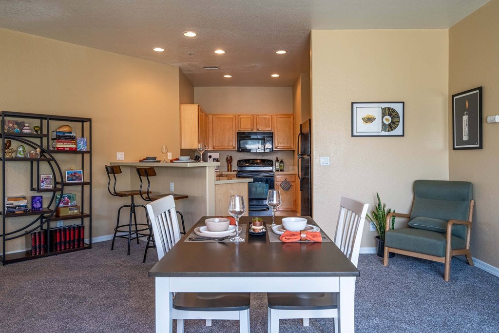A dining room  at Sereno Townhomes, Glendale, Arizona