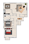 C- 2 Bedroom 1 Bath