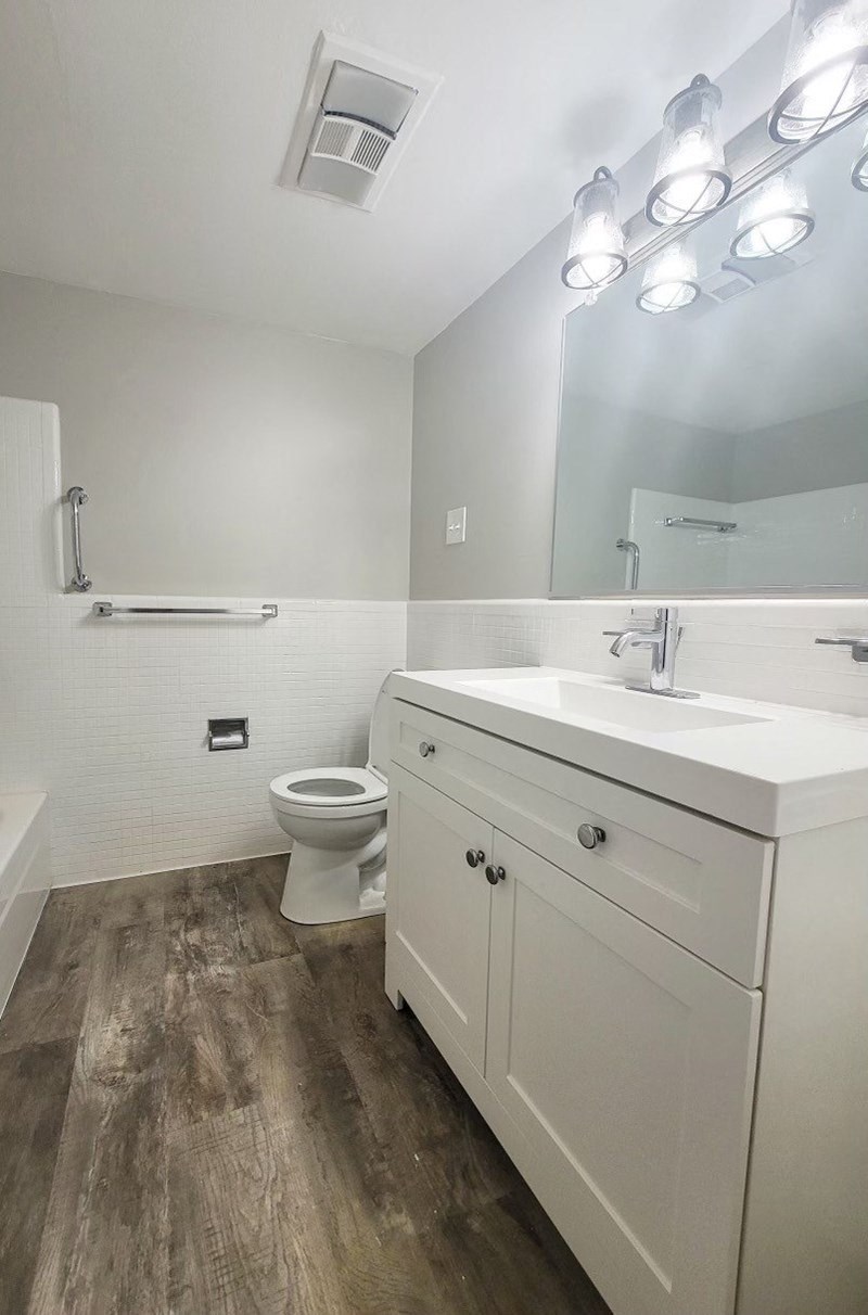 a bathroom with a toilet and a sink and a mirror