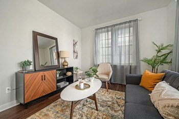 One Bedroom One Bath Open Living Room at Sheridan Court, Detroit, 48201 - Photo Gallery 6