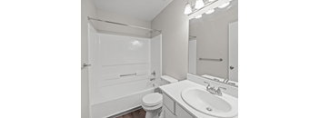 a bathroom with a sink and a toilet and a tub