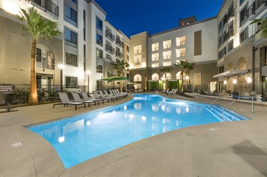 Luxury apartment homes in Brea, CA - Joule La Floresta - pool and cabanas