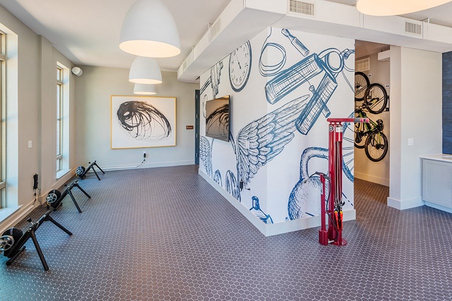 Our community offers bike storage and a repair station