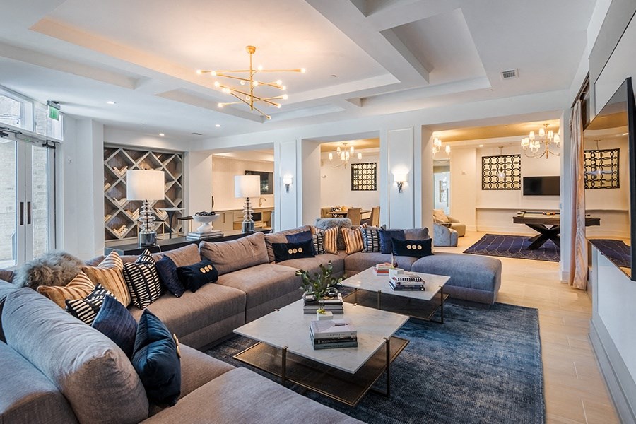 Residents can also entertain in the expansive clubhouse