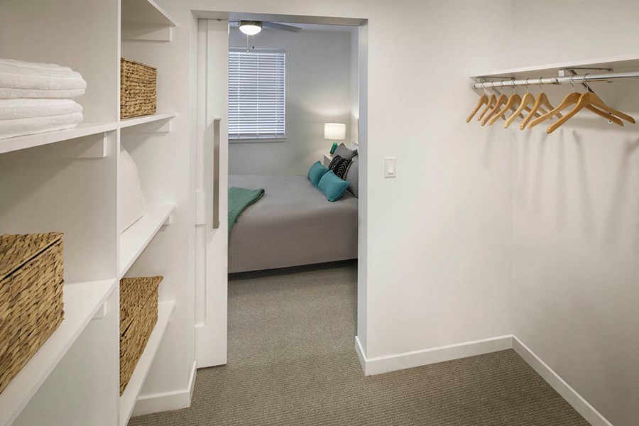 Pace Apartments - Apartments in South Las Vegas - walk-in closets with built-in shelving