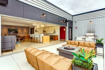 SkyDeck Apartments Near Downtown Minneapolis, MN | Junction Flats | SkyDeck and firepit