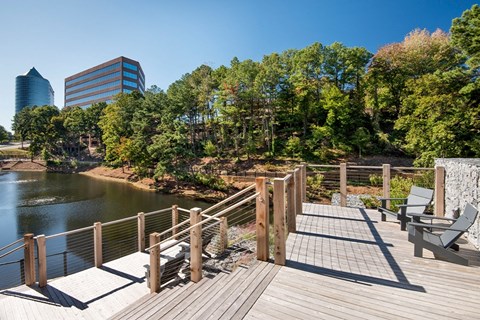 Lounge on the lakeside deck