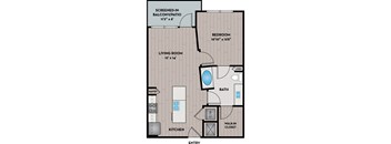 Lake Vue Apartments - Orlando, FL - 11F1 Floor Plan 650 SF