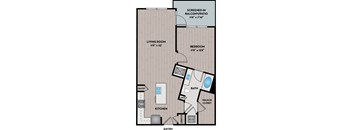 Lake Vue Apartments - Orlando, FL - 11F2 Floor Plan 790 SF