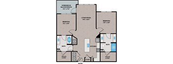 Lake Vue Apartments - Orlando, FL - 22F3 Floor Plan 1122 SF