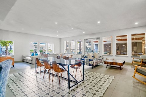 Resident lounge with billiards table and ample seating