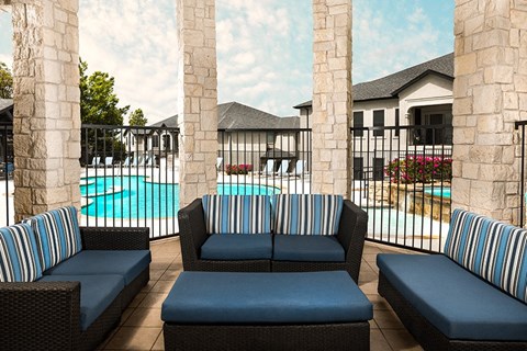 Relax at the covered outdoor lounge