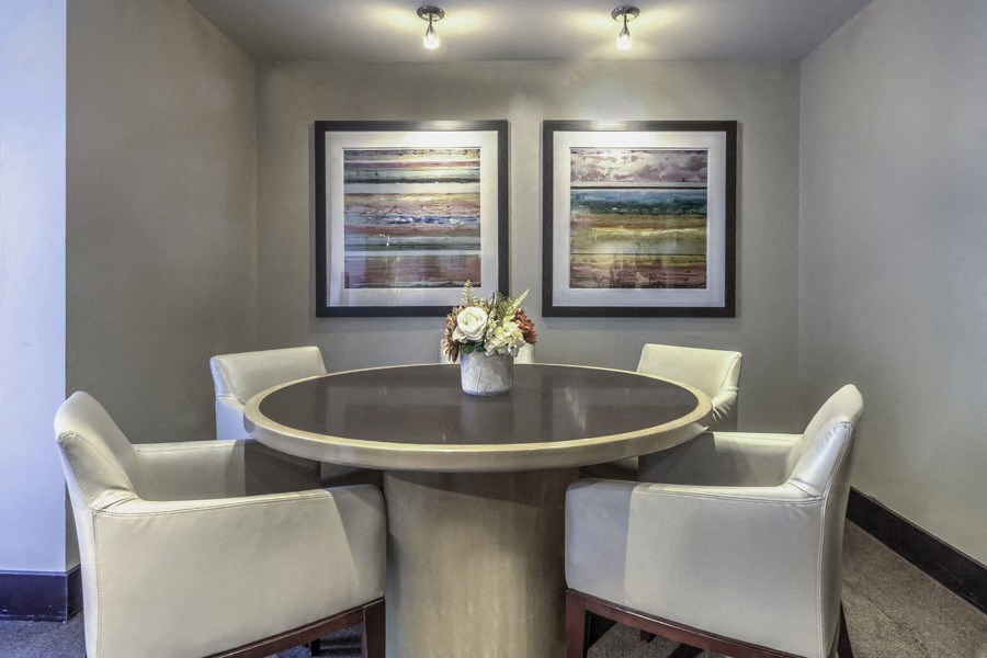 Designated conference table for impromptu meetings