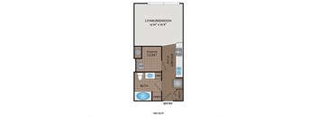 Metro 112 Apartments - Bellevue, WA - Anchor-I floor plan 484 Sq Ft