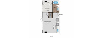 Metro 112 Apartments - Bellevue, WA - Botanica-I floor plan 487 Sq Ft